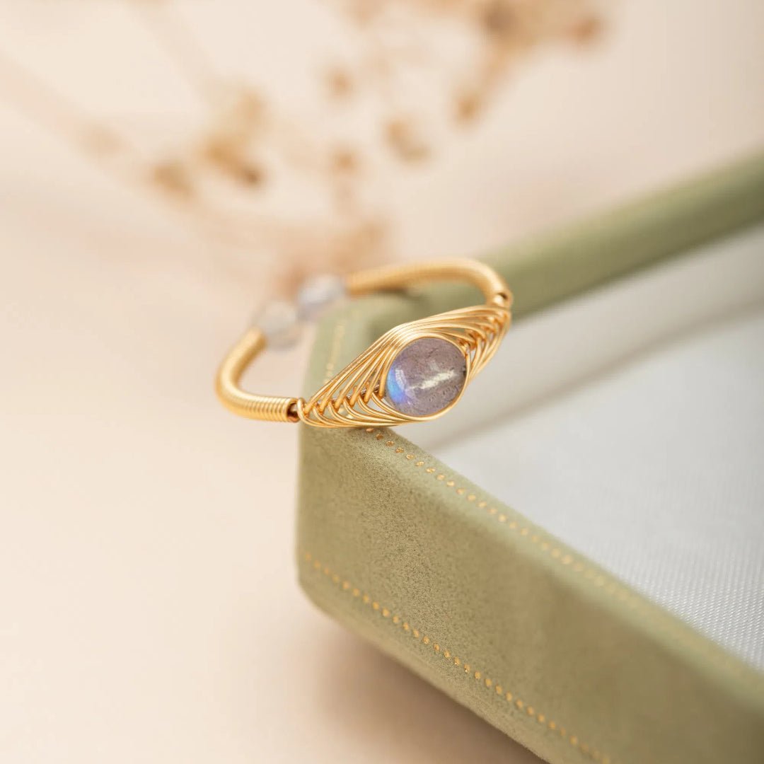 Bague Labradorite Ajustable, Protection et Intuition - Biloria