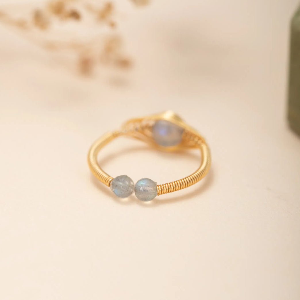 Bague Labradorite Ajustable, Protection et Intuition - Biloria