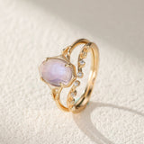 Bague Labradorite Améthyste Charme Astral Argent Plaqué Or - Biloria