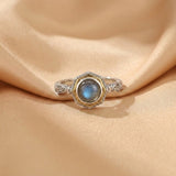 Bague Labradorite Argent Plaqué Or Reflets Profonds - Biloria