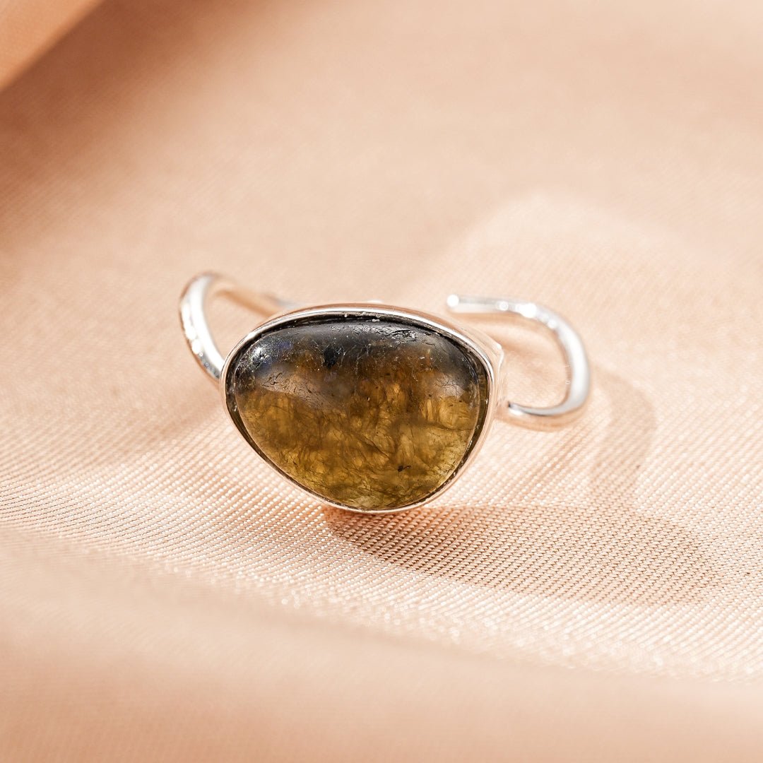 Bague Labradorite Goutte Argent 925 – Protection et Intuition - Biloria