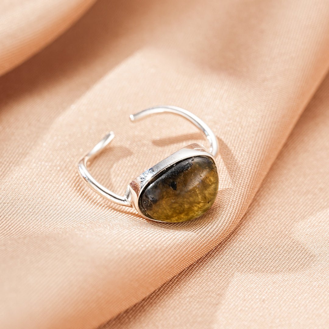 Bague Labradorite Goutte Argent 925 – Protection et Intuition - Biloria