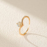 Bague Labradorite Irisée Argent Plaqué Or Taille FR50 FR57 - Biloria