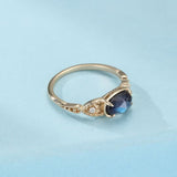 Bague Labradorite Lapis Lazuli Zircon – Argent Plaqué Or - Biloria