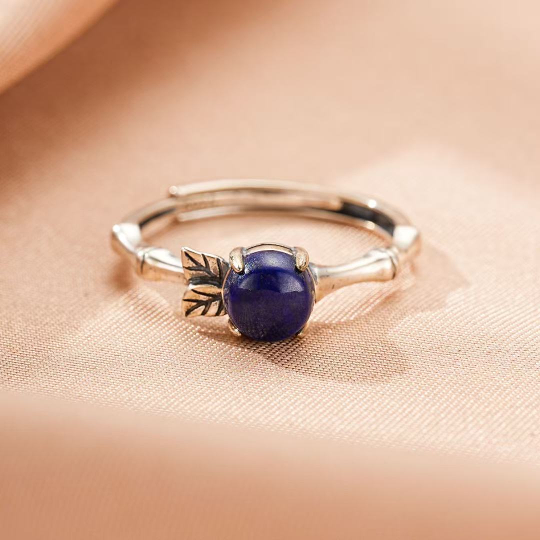 Bague Lapis-Lazuli Ajustable Argent | Pierre de Sagesse Intérieure - Biloria
