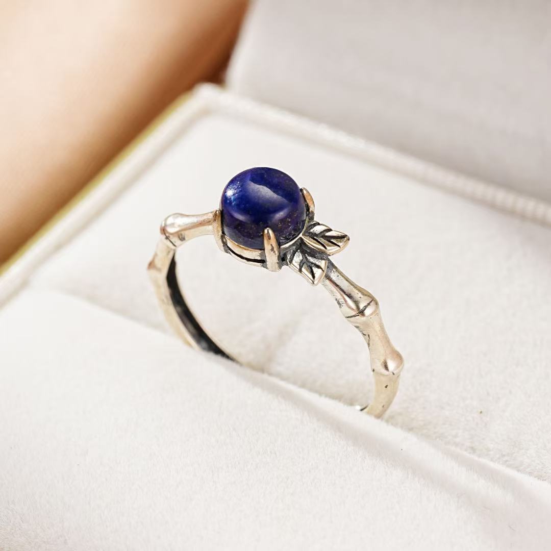 Bague Lapis-Lazuli Ajustable Argent | Pierre de Sagesse Intérieure - Biloria