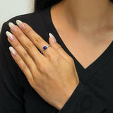 Bague Lapis-Lazuli Ajustable Argent | Pierre de Sagesse Intérieure - Biloria