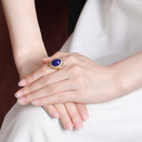 Bague Lapis Lazuli et Zircon – Pierres de Prospérité - Biloria