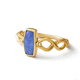 Bague Lapis Lazuli Labradorite Réversible Argent Plaqué Or - Biloria