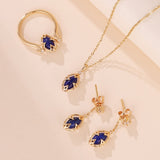 Bague Lapis Lazuli Quartz Clair Réversible Argent Plaqué Or - Biloria