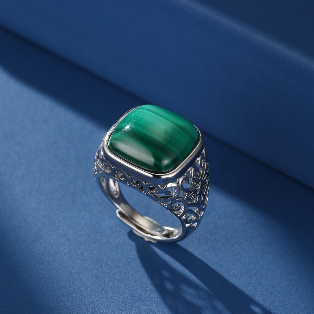 Bague Malachite en Argent 925 – Bijou de Méditation - Biloria