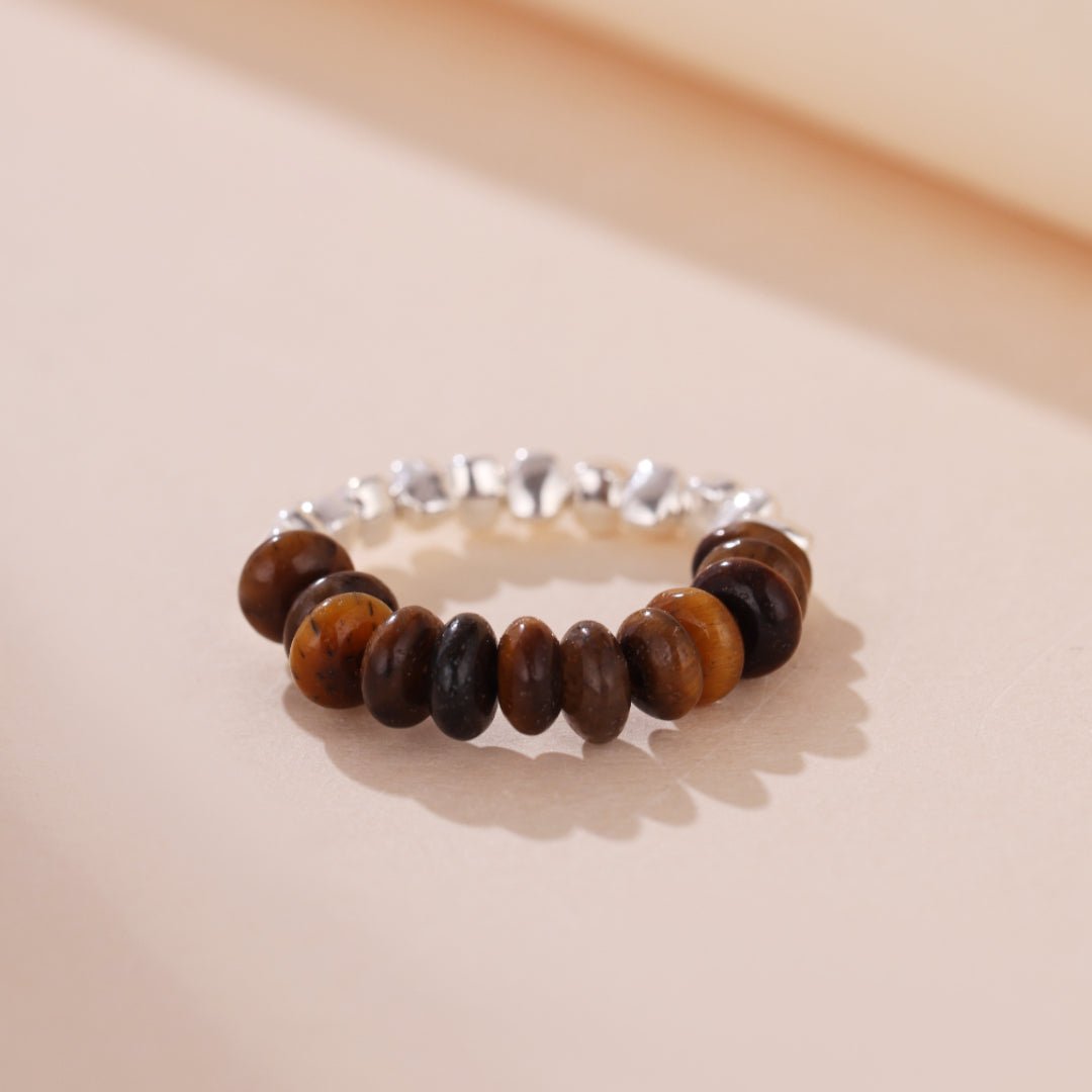 Bague Œil de Tigre Argent S925 – Bijou Protecteur Ajustable - Biloria