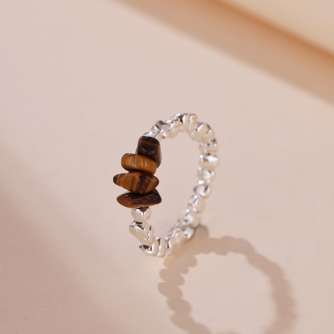 Bague Œil de Tigre Argent S925 – Bijou Protecteur Ajustable - Biloria