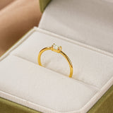 Bague Opale Aura Fine – Bijou Artisanal en Argent Plaqué Or - Biloria
