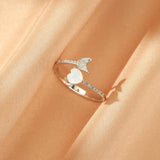 Bague Opale Cœur en Argent 925 – Bijou Ajustable Sirène - Biloria
