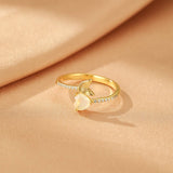 Bague Opale Cœur en Argent 925 – Bijou Ajustable Sirène - Biloria