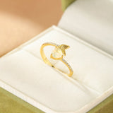 Bague Opale Cœur en Argent 925 – Bijou Ajustable Sirène - Biloria