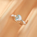 Bague Opale et Perle Mère Fille - Bijou Ajustable - Biloria