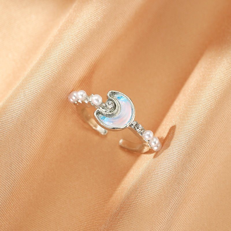 Bague Opale et Perle Mère Fille - Bijou Ajustable - Biloria