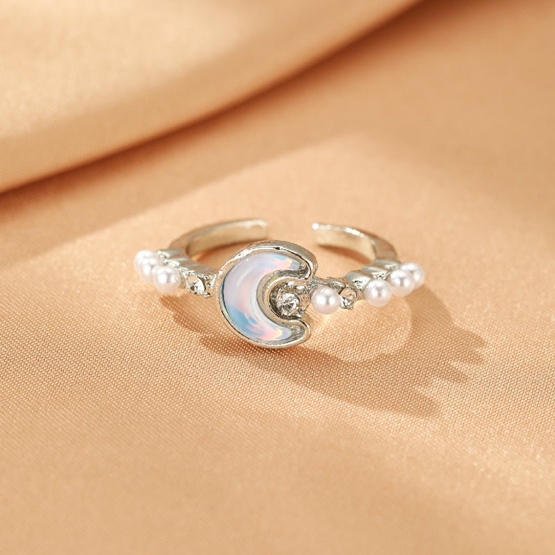 Bague Opale et Perle Mère Fille - Bijou Ajustable - Biloria