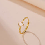 Bague Opale Sagesse Argent Plaqué Or Créativité - Biloria