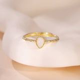 Bague Opale Sagesse Argent Plaqué Or Créativité - Biloria