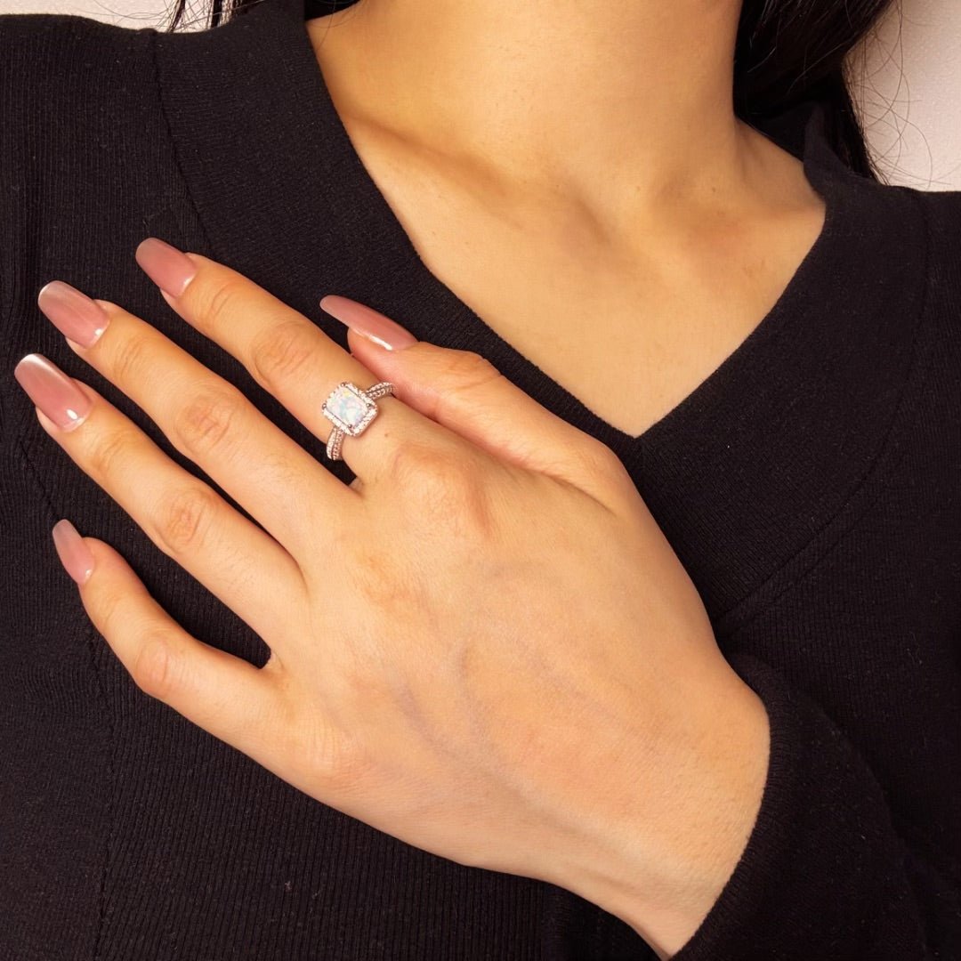 Bague Opale Zircon Argent 925 – Bijou Feng Shui - Biloria