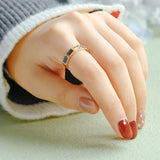 Bague Péridot Arc en Ciel Argent Plaqué Or - Biloria