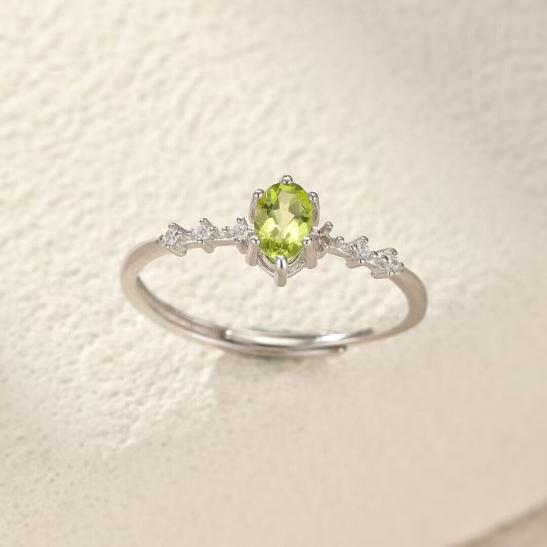Bague Péridot Argent 925 – Bijou Porte-Bonheur Renouveau - Biloria
