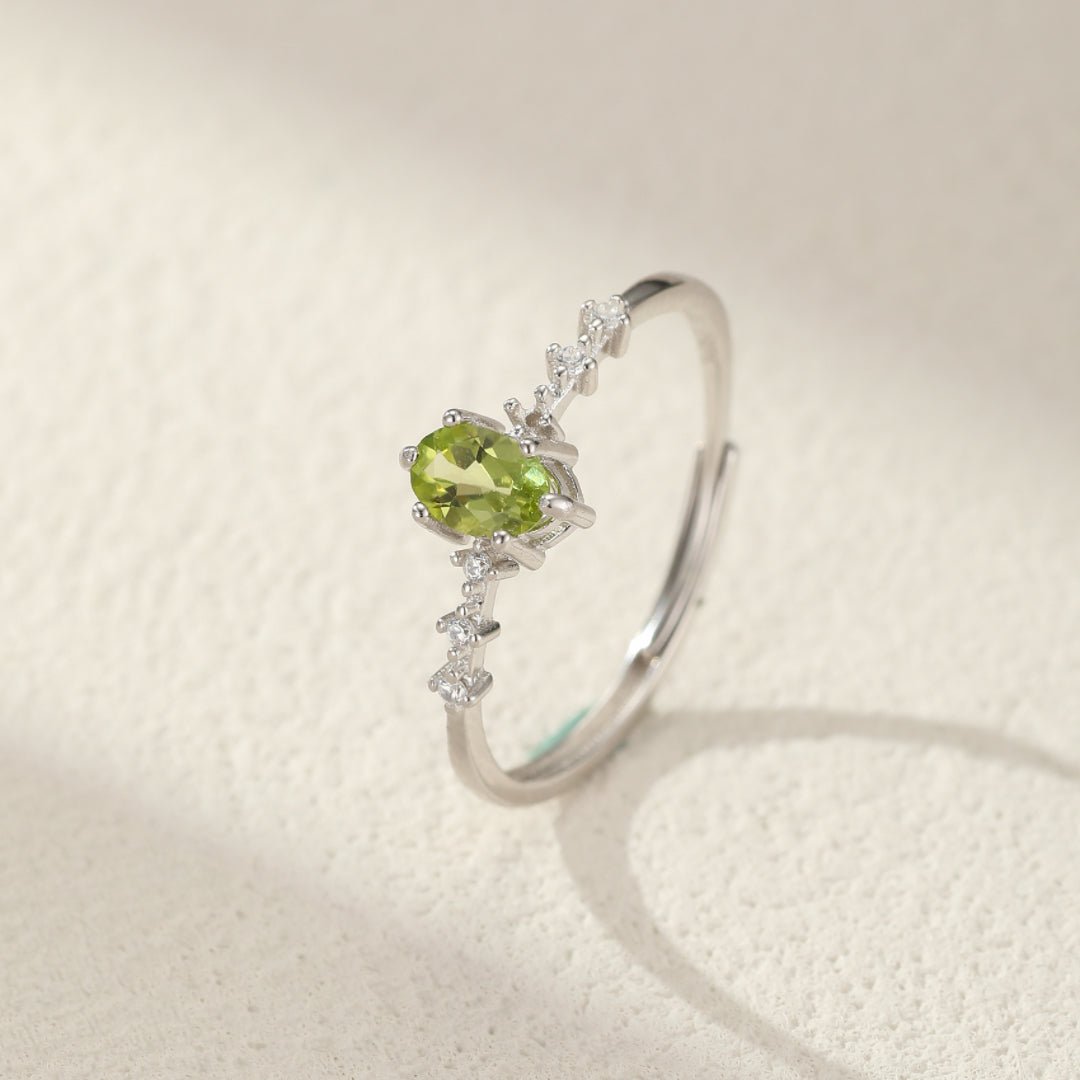 Bague Péridot Argent 925 – Bijou Porte-Bonheur Renouveau - Biloria