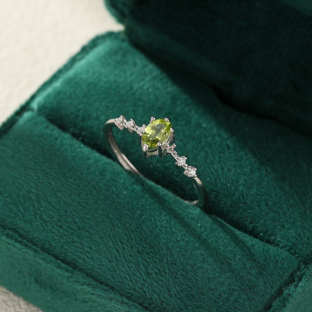 Bague Péridot Argent 925 – Bijou Porte-Bonheur Renouveau - Biloria