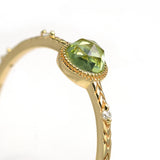 Bague Péridot Douceur Bijou Argent Plaqué Or pour Méditation - Biloria