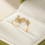 Bague Péridot Narcisses en Argent Plaqué Or - Biloria