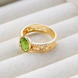 Bague Péridot Olive Argent Plaqué Or – Bijou Relaxation - Biloria