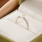 Bague Perle et Zircon Argent 925 Ajustable - Cadeau Féminin - Biloria