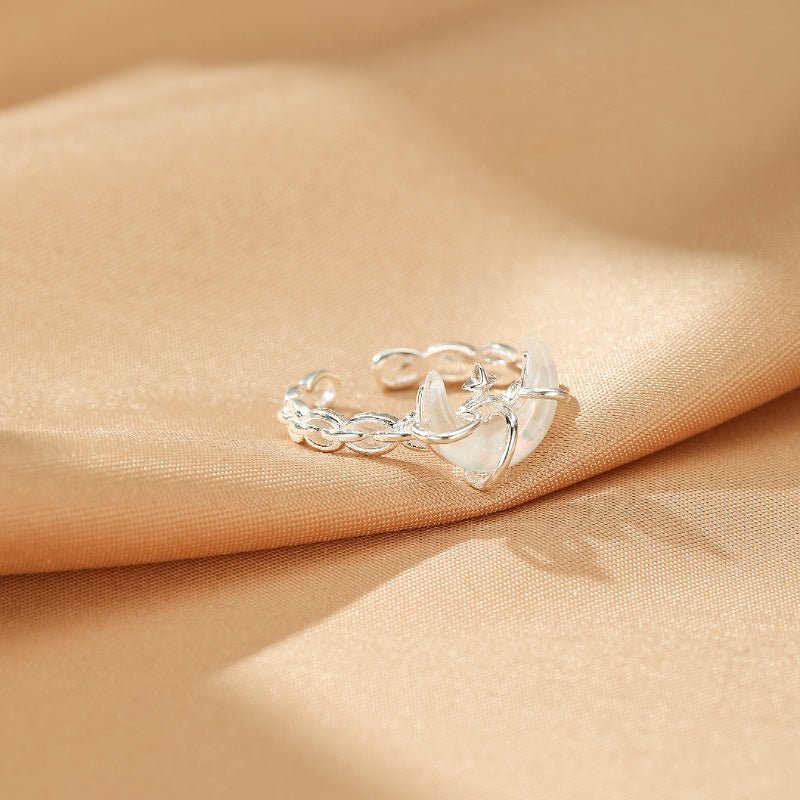 Bague Pierre de Lune ajustable Argent 925 Secret de Lune - Biloria