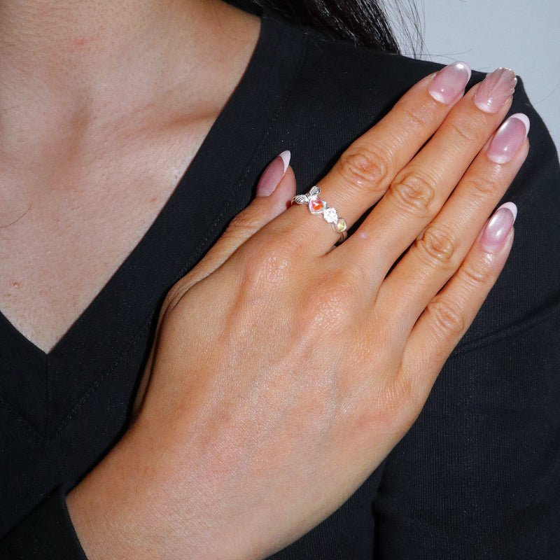 Bague Pierre de Lune Ajustable Argent S925 – Bijou Fleur Intuition - Biloria