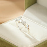 Bague Pierre de Lune Ajustable Argent S925 – Bijou Fleur Intuition - Biloria