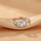 Bague Pierre de Lune Ajustable – Bijou Argent 925 Féminin - Biloria