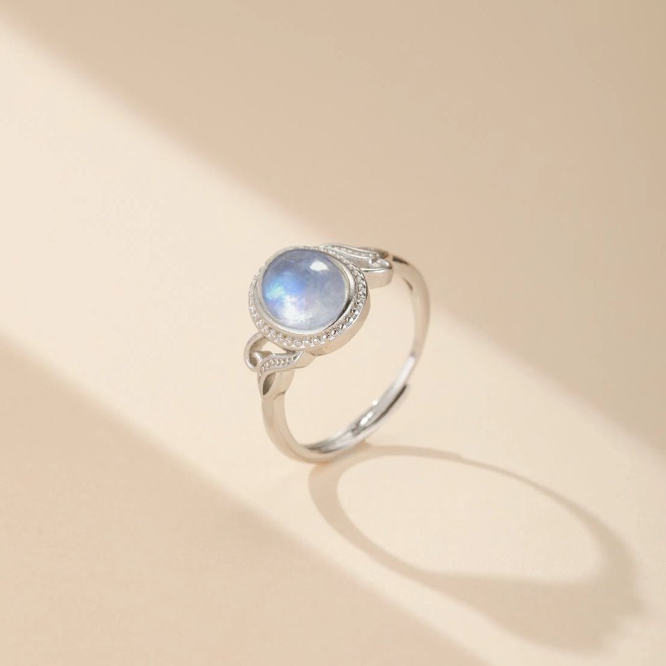 Bague Pierre de Lune Ajustable – Porte-Bonheur Lunaire - Biloria