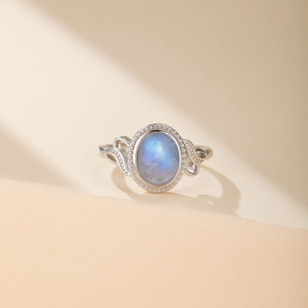 Bague Pierre de Lune Ajustable – Porte-Bonheur Lunaire - Biloria