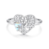 Bague Pierre de Lune Arbre de Vie ajustable Argent 925 - Biloria