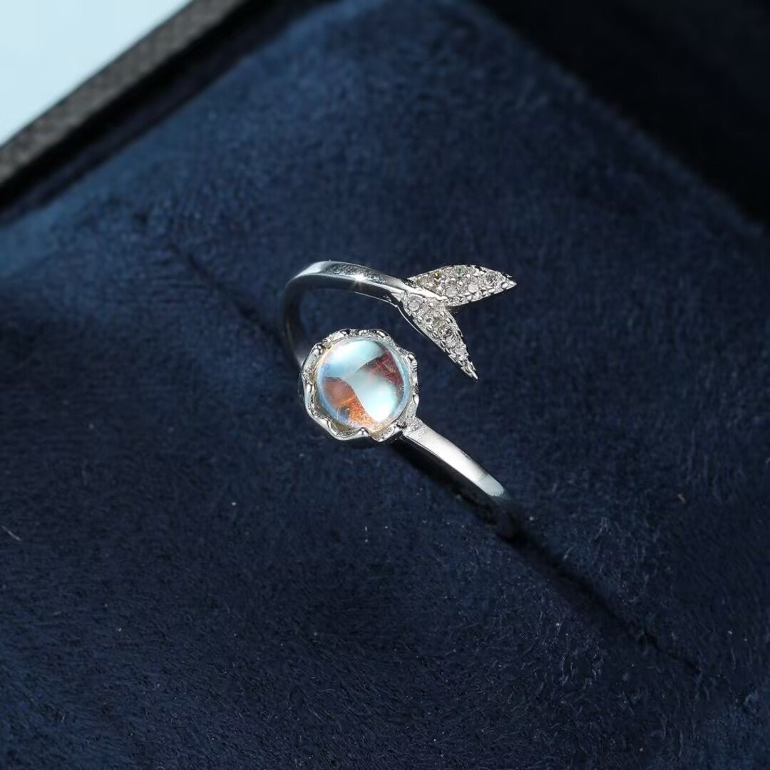 Bague Pierre de Lune Argent 925 Taille Ajustable - Biloria