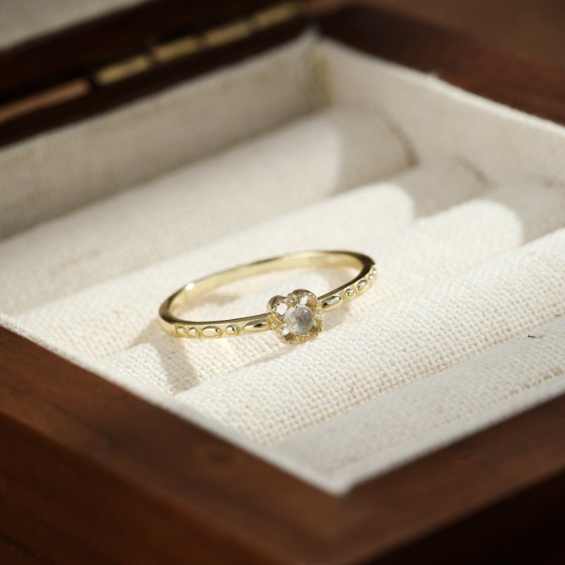 Bague Pierre de Lune Argent Plaqué Or – Bijou Équilibrant - Biloria