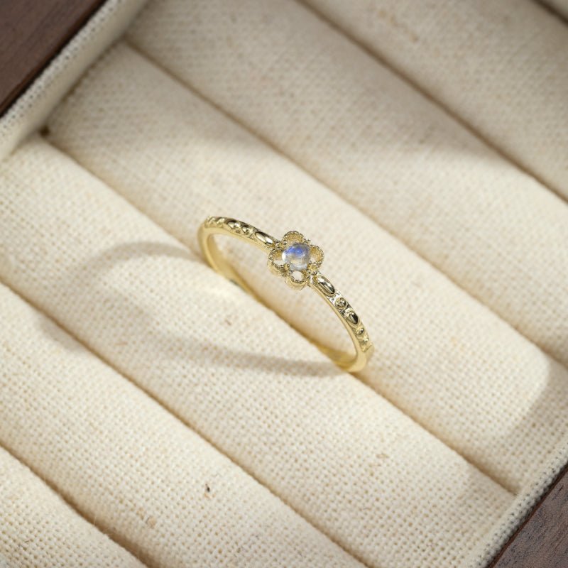 Bague Pierre de Lune Argent Plaqué Or – Bijou Équilibrant - Biloria