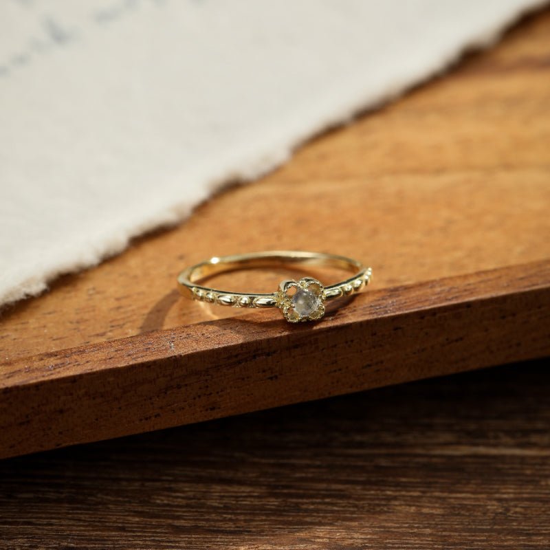 Bague Pierre de Lune Argent Plaqué Or – Bijou Équilibrant - Biloria