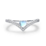 Bague Pierre de Lune Cœur Céleste Argent S925 Faite Main - Biloria