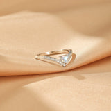 Bague Pierre de Lune Cœur Céleste Argent S925 Faite Main - Biloria