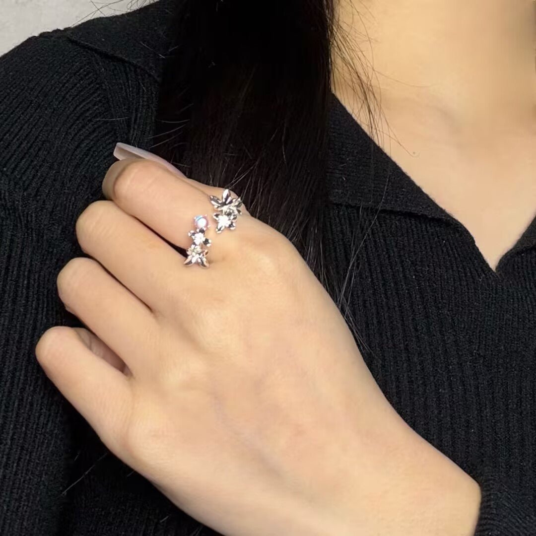 Bague Pierre de Lune Halo Divin pour Bureau - Argent - Biloria