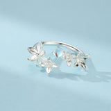 Bague Pierre de Lune Halo Divin pour Bureau - Argent - Biloria